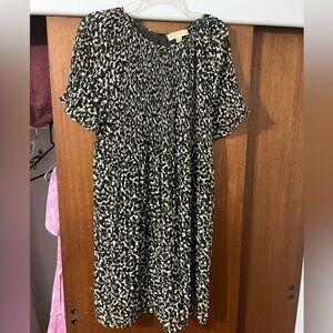 Michael Kors Michael Shift Pleated Camo Shift Dress